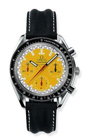 Omega Speedmaster Reduced Stainless Steel / Yellow / Strap / Schumacher